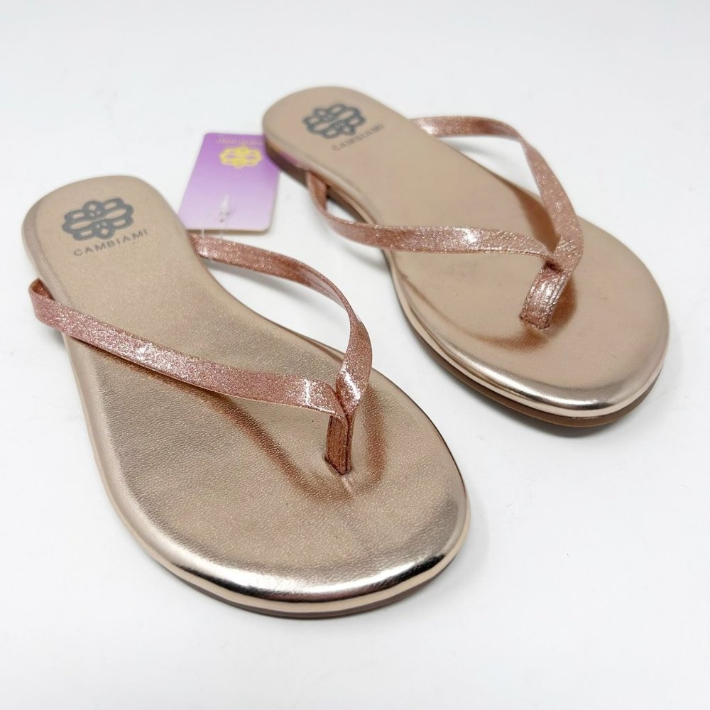 Cambiami Kids Rose Gold Thong Flip Flop Sandals Size 13
